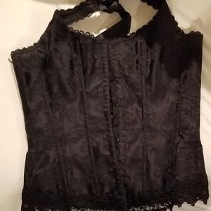 womens black halter corset size 34